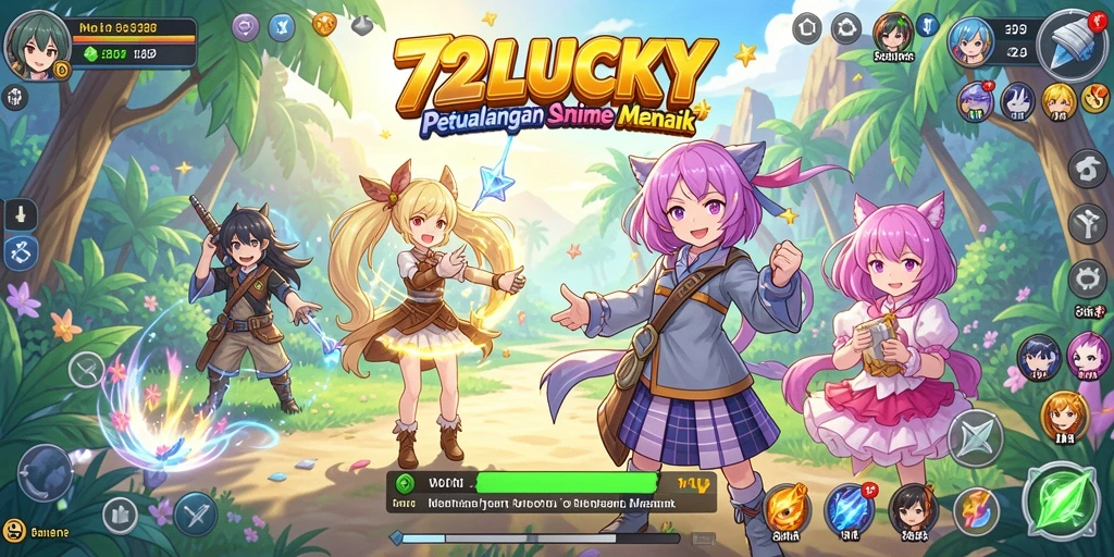 Gambar menunjukkan karakter-karakter unik dalam aksi seru di 72LUCKY.