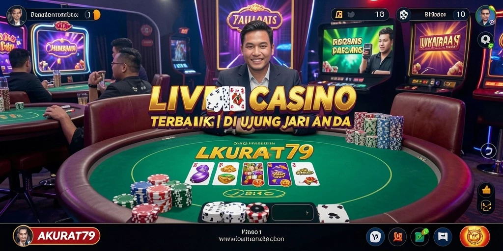 Screenshot gameplay menunjukkan suasana kasino yang hidup dan interaktif.