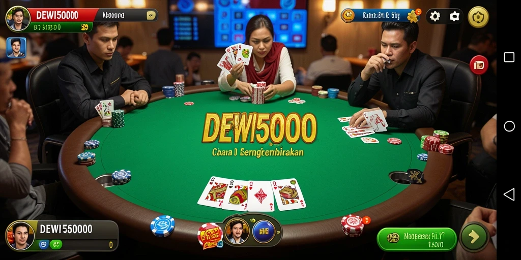 Tampilan menarik dari gameplay poker di DEWI5000.