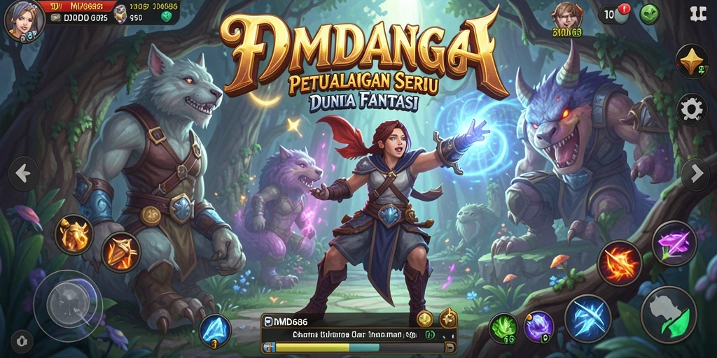 Tampilan gameplay DMD686 yang memukau dalam dunia fantasi.