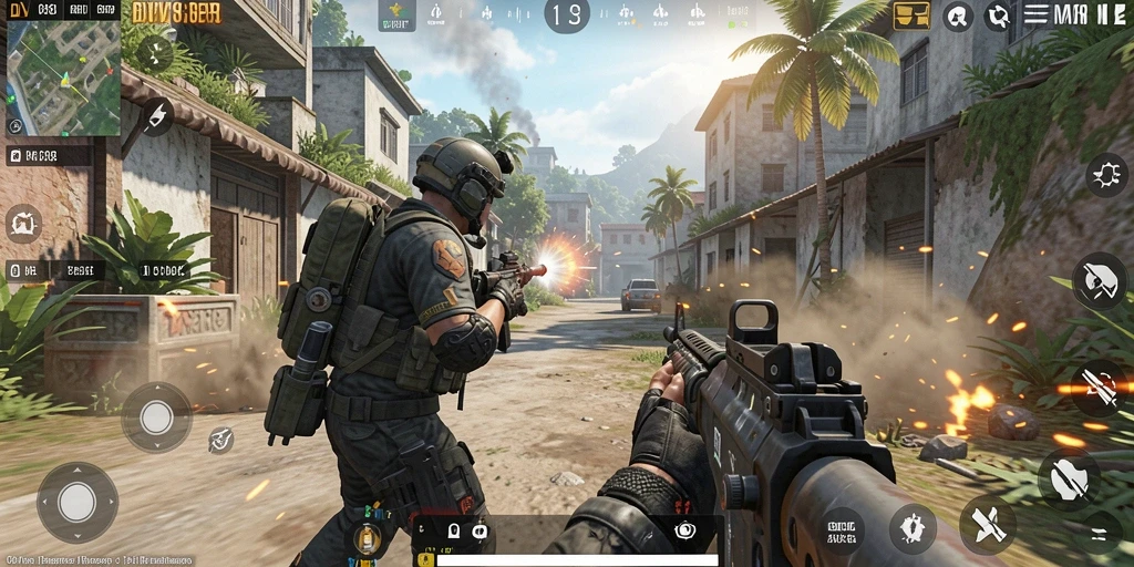 Screenshot menampilkan aksi seru dalam gameplay TPS DV188.