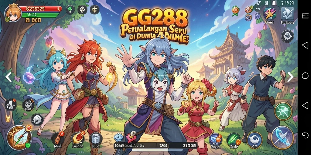 Screenshot utama GG288 menampilkan pertarungan karakter Anime yang epik dan penuh warna.