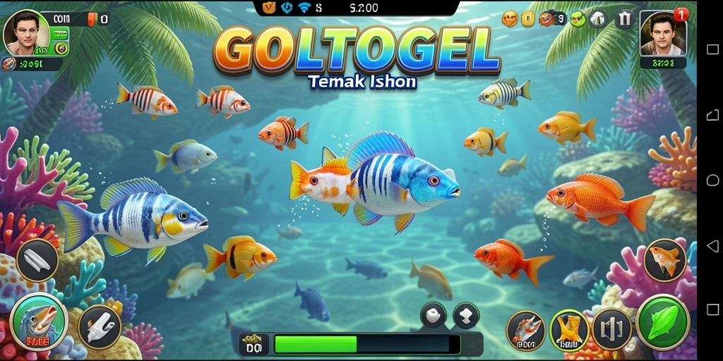 Tampilan gameplay GOLTOGEL dengan suasana menembak ikan yang seru.