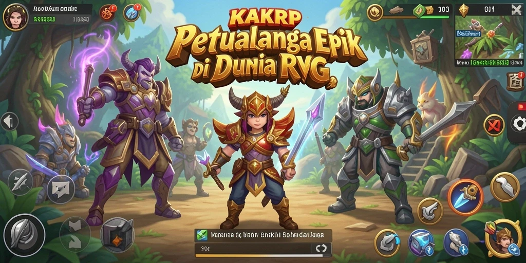 Tampilan menarik dari gameplay RPG KAKRP yang menampilkan pertempuran epik.