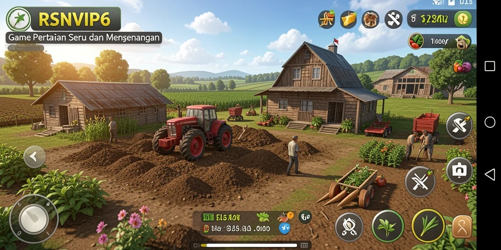 Tangkapan layar RSNVIP6 yang menampilkan gameplay pertanian yang seru.